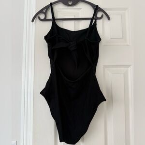 Aerie Black Tie-Front One Piece Swimsuit